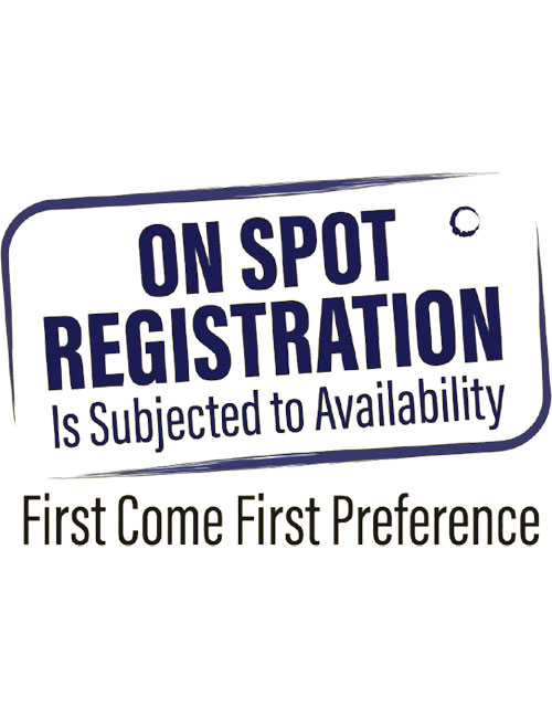 On spot Registration is subjected to availability